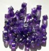 50 6x6mm Purple & Silver Cylinder Beads